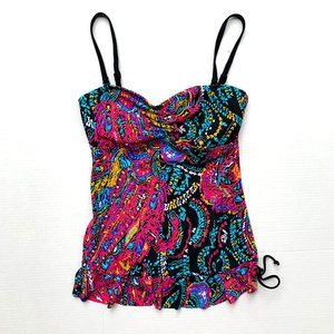 24th & Ocean Swimwear Women's Swim Tankini Tip Multicolor Size M